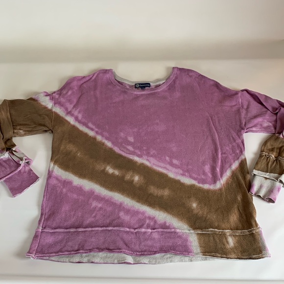 Democracy | tie-dye top with ruffle sleeve, size L - Picture 1 of 4
